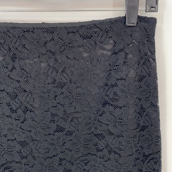 Diane Von Furstenberg Women's Black Lace Overlay Mini Skirt Size 4 - Picture 3 of 14